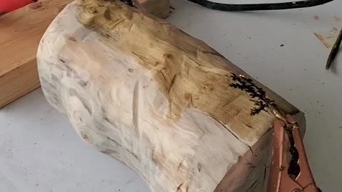 Fractal wood burning on a maple log