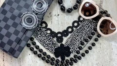 Make a Unique, Black & White Necklace | How to | Fashion Inspiration | Recycled Materials | #shorts