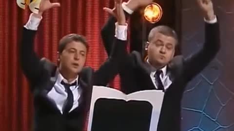 President Zelensky Playing Piano w/Hands Up PANTS DOWN