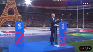 MACRON BOOED BY THE ENTIRE RUGBY WORLD CUP STADIUM AS HE TRIED TO DELIVER OPENING REMARKS! 😂🤣