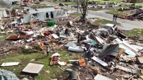 Perryton, Texas, after a destructive tornado tore through the city🙏