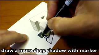 Very Easy__ How To Drawing 3D Floating Letter _A