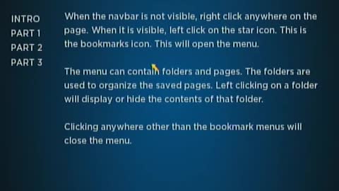 Bookmarks Menu