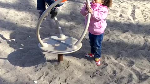 Cute little kids - working together at the park