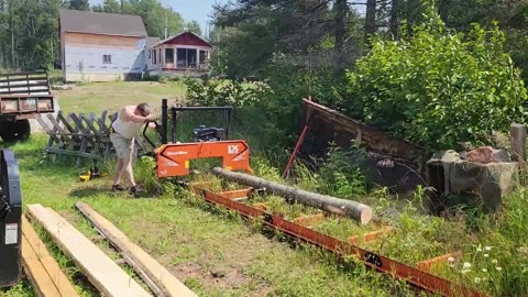 Sawing Lumber For The Woodshed Addition