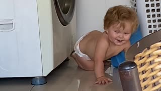 Baby Boy Gets Himself Unstuck