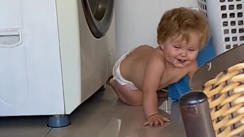 Baby Boy Gets Himself Unstuck