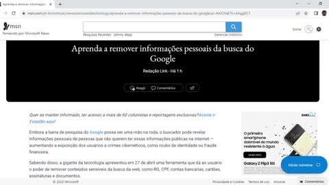 Aprenda a remover informações pessoais da busca do Google.mp4