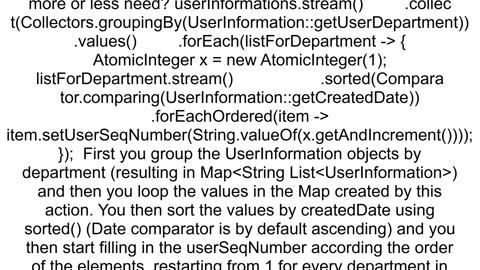 Java 11 Stream to sort a list of object and add sequence based on sorting