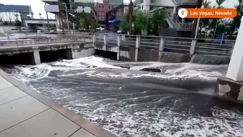 Storm Hilary brings gushing floodwaters to Las Vegas