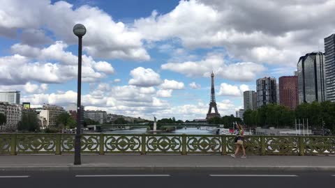 Picturesque clouds of the Seine River