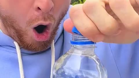 Man cutting a bottle funny scene