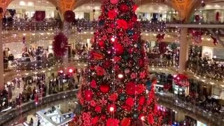 Shopping mall in Paris displays breathtaking Christmas decorations