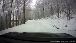 Winter driving around slow Chevy