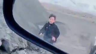 Kid Has to Chase Truck
