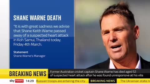 australian crickter SHANE WARNE has death at the age of 52 || don't stop my tears.