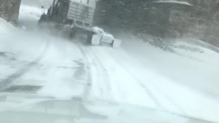 Drifting Semi in Questionable Weather