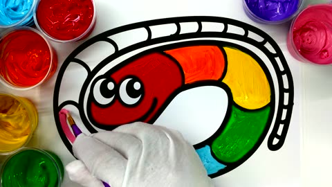 Painting Snake Tshirt Coloring Painting Pages for Kids, Learn Color with Paint