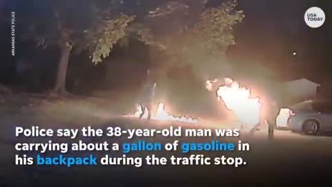 Motorcyclist engulfed in flames after Arkansas trooper uses Taser | USA TODAY