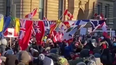 Freedom Convoy Ottawa February 5 and 6 clip 2 jump around