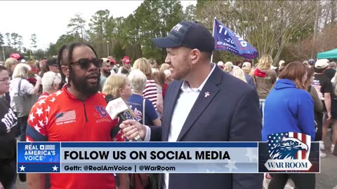 BEN BERGQUAM VISITS WITH ADRIEN FROM ST. LOUIS MO AT SC TRUMP RALLY