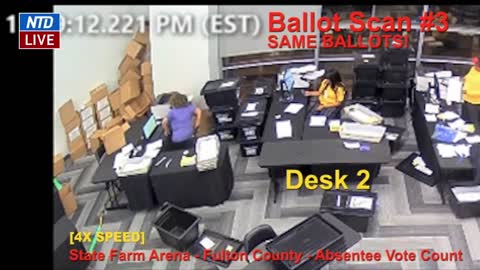 Caught On Video - Vote Counters Scan Same Ballot Batches Multiple Times