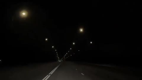 Driving at night with a very beautiful song