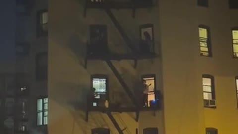 band jamming on fire escape - must SEE