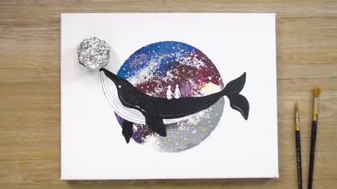 How to Draw a Whale Aluminum Foil Painting Technique