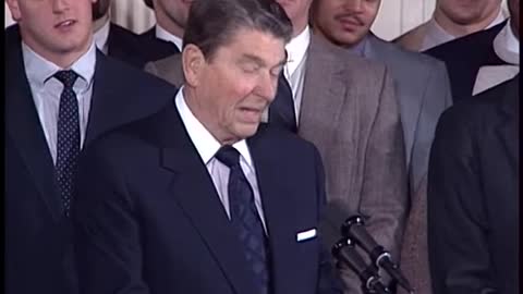 President Ron Reagan and the Nittany Lions Of Penn State 2/2/87