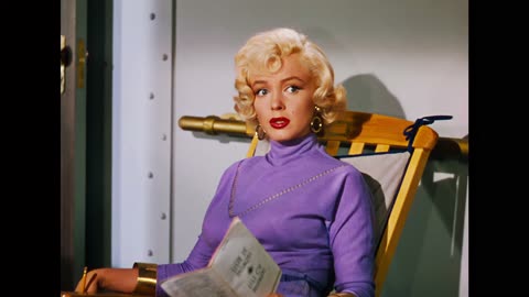 Marilyn Monroe Gentlemen Prefer Blondes 1953 Boat Deck scene remastered 4k