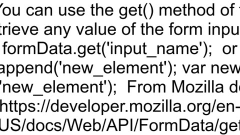 Is there a simpler way to get formData with pure js