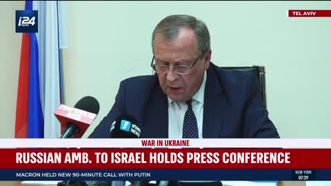 🔴 WATCH NOW: Russian ambassador to Israel Anatoly Viktorov addresses media in a press conference