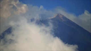 Mount Etna Volcano Explosions and flying birds 25 August 2018
