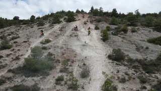 Amazing view captured by Drone during bike ride on mountains