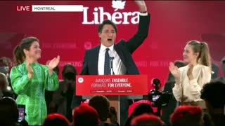 Justin Trudeau gives his election night speech