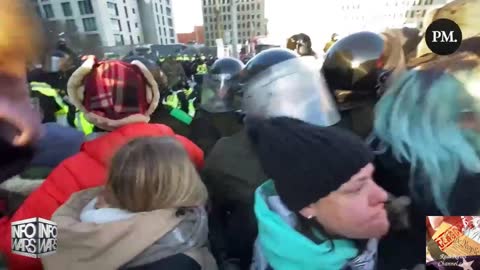 Dictator Trudeau's Forces Attack Peaceful Truckers!