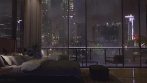 Night scene in the rain