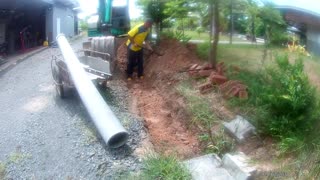 Drain upgrade with mini excavator