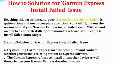 How to Solution for ‘Garmin Express Install Failed’ Issue