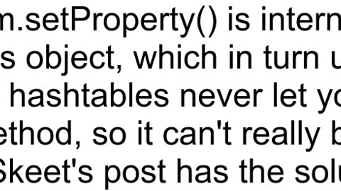 Set System property to Null in Java