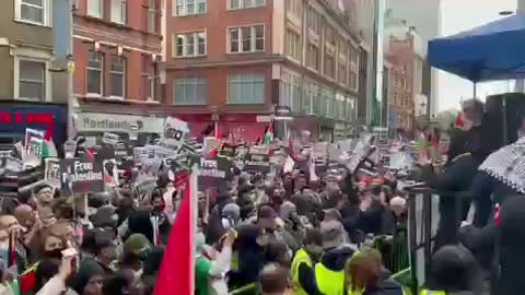 Mass demonstrations in London condemn Zionist massacres in occupied Palestine