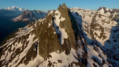 Drone footage of beautiful mountain range