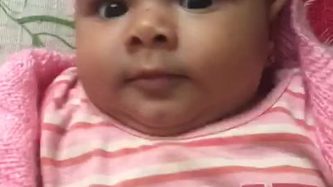 baby gets mad and yells at mom