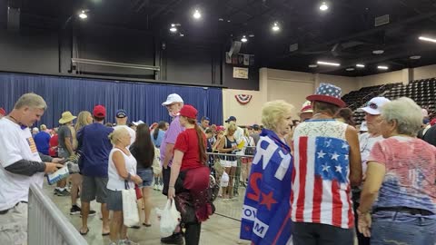 What it's like early at a Trump rally.