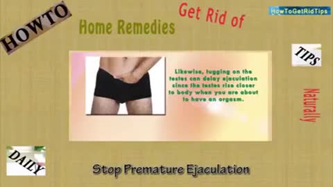 Premature Ejaculation - How to control ? Check description below