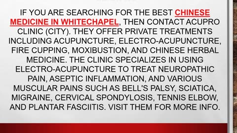 Best Chinese Medicine in Whitechapel