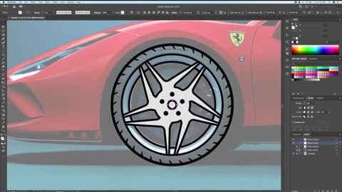 Illustrator drawing - teach you how to draw a Ferrari F8 VII