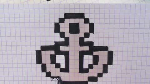 how to Draw Anchor - Hello Pixel Art by Garbi KW #shorts
