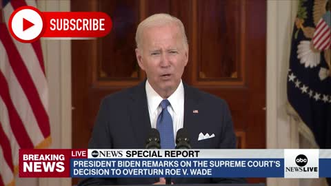 Biden: "With Roe gone: the health and life of women in this nation are now at risk."